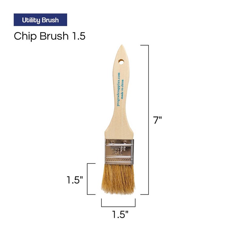 Pro-Grade Pro Grade - Chip Paint Brushes - 36 Ea 1.5 Inch Chip Paint Brush Light Brown - Image 2